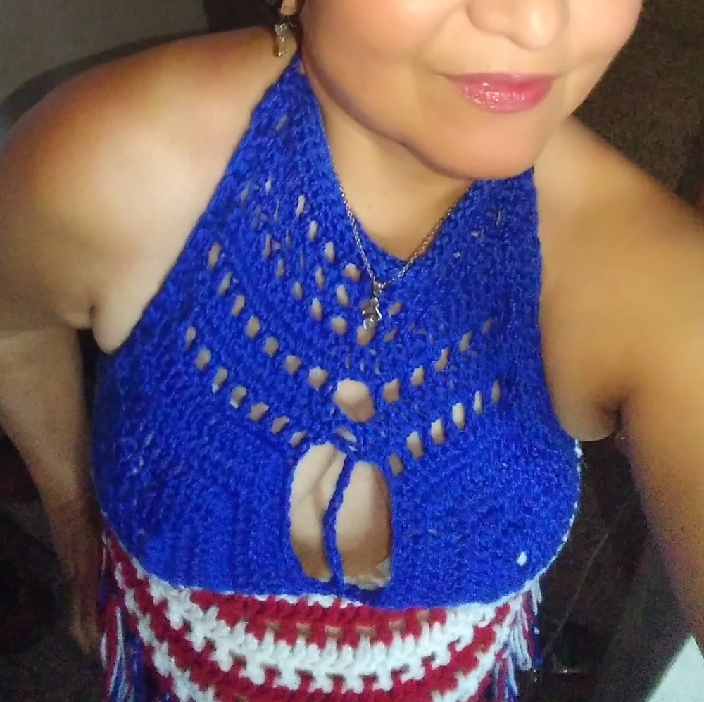 Crochet handmade 4th of July halter top - Picture 10 of 10